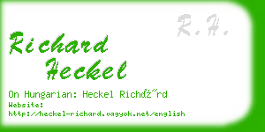 richard heckel business card